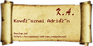Kovásznai Adrián névjegykártya